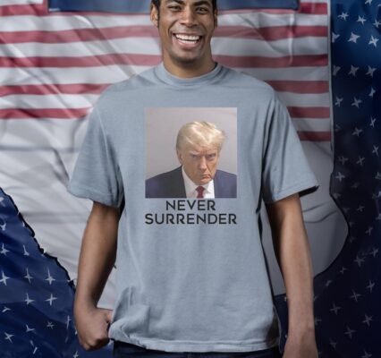 Donald Trump Mug Shot Fulton County GA Never Surrender Coffee Shirts