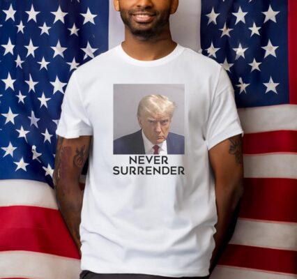 Donald Trump Mug Shot Fulton County GA Never Surrender Coffee T-Shirts