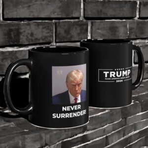 Never Surrender Black Coffee Mug