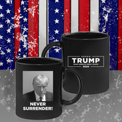 Never Surrender Black Coffee Mug Cup