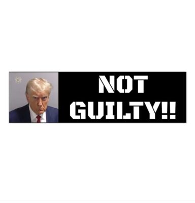 Trump Mug Shot - Not Guilty! Bumper Stickers