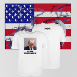 Trump Never Surrender White Premium Short Sleeve T-Shirt