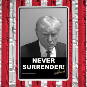 Donald Trump 2024 Shares mugshot Never Surrender Signed Poster