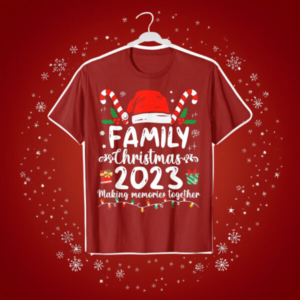 Family Christmas 2023 Matching Squad Santa Elf Funny Xmas T-Shirt