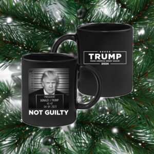 Official Trump 2024 Mugshot Black Coffee Mug