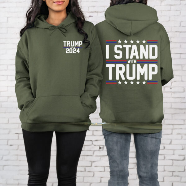 Trump 2024 I Stand With Trump Sweatshirt, MAGA Support Trump President Election 2024 Trump Lovers Republicans Campaign Not Guilty Sweatshirts