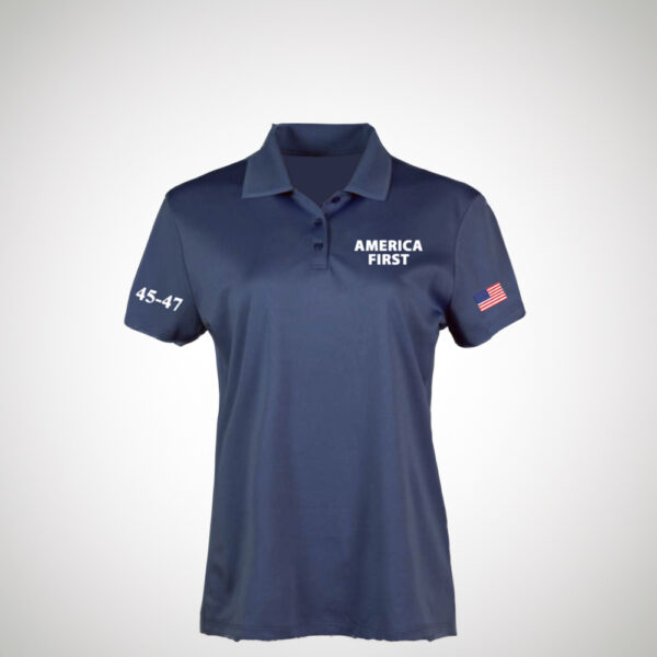 Trump 45-47 America First Ladies Navy Golf Polo Shirts