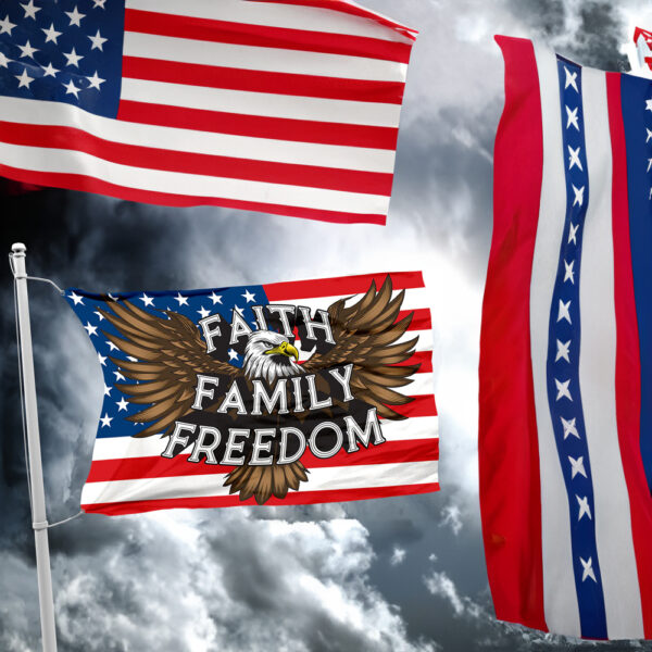 Faith Family Freedom Eagle Flags