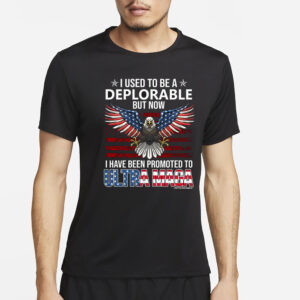 Deplorable Promoted To Ultra Maga Republican Conservative Back Print Men's Pullover T-Shirt2