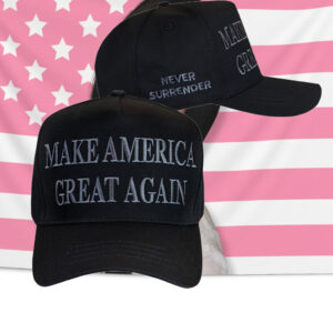 MAGA Never Surrender Black Dad Hat1