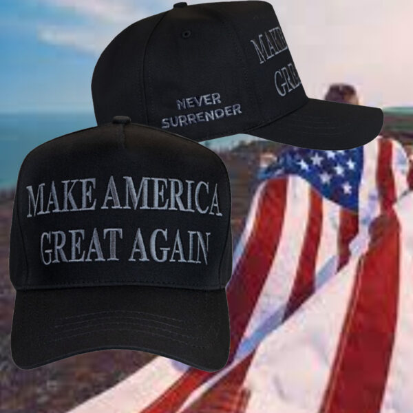 Never Surrender MAGA Trucker Hat2