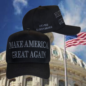 Trump Never Surrender Black MAGA 47 Hat1