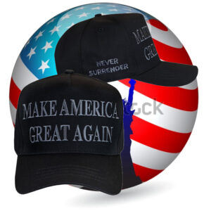 Trump Never Surrender Black MAGA Retro Trucker Hat2