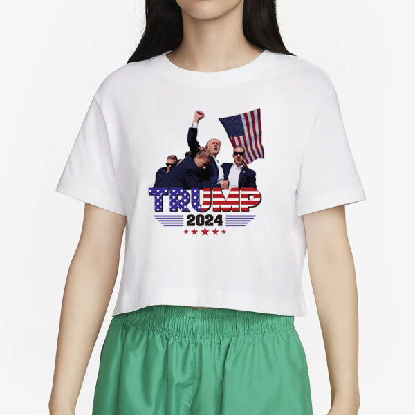 Donald Trump Shot T-SHIRT - Support TRUMP 2024- T-Shirt Never give up2